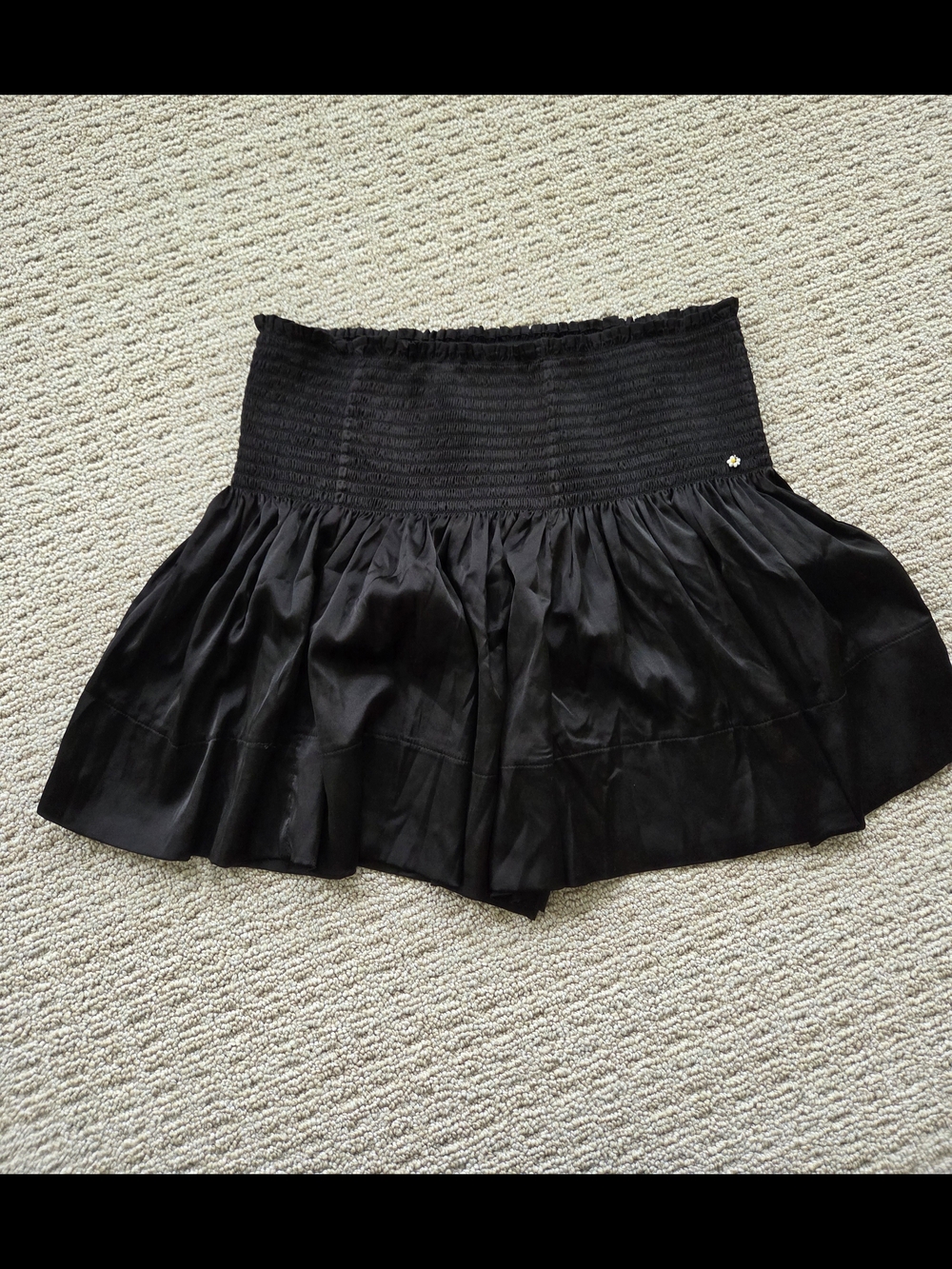 NATURAL LIFE Black Smocked Skater Mini Skirt/Shorts